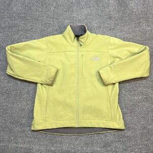 The North Face Apex Jacket Womens Medium Yellow Softshell Windbreaker Full Zip